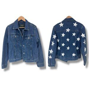 Eddie Bauer Denim Star Jean Jacket‎ with Pockets Size Medium M Cotton Buttons
